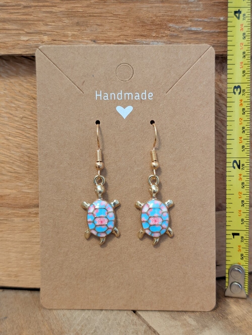 Turtle Enamel Metal Earrings NEW